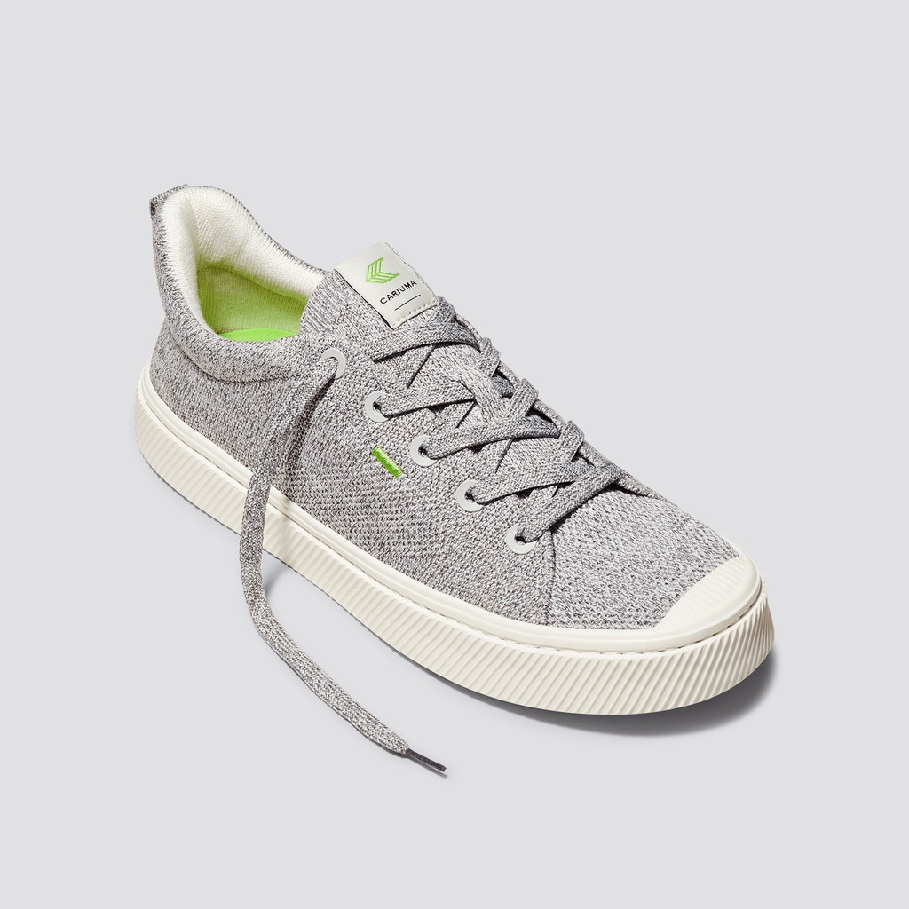 IBI Cariuma Low Top Bamboo Weave Knit Vegan Grise Clair Femme | AGG-8232879